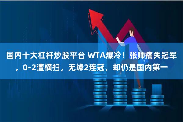 国内十大杠杆炒股平台 WTA爆冷！张帅痛失冠军，0-2遭横扫，无缘2连冠，却仍是国内第一
